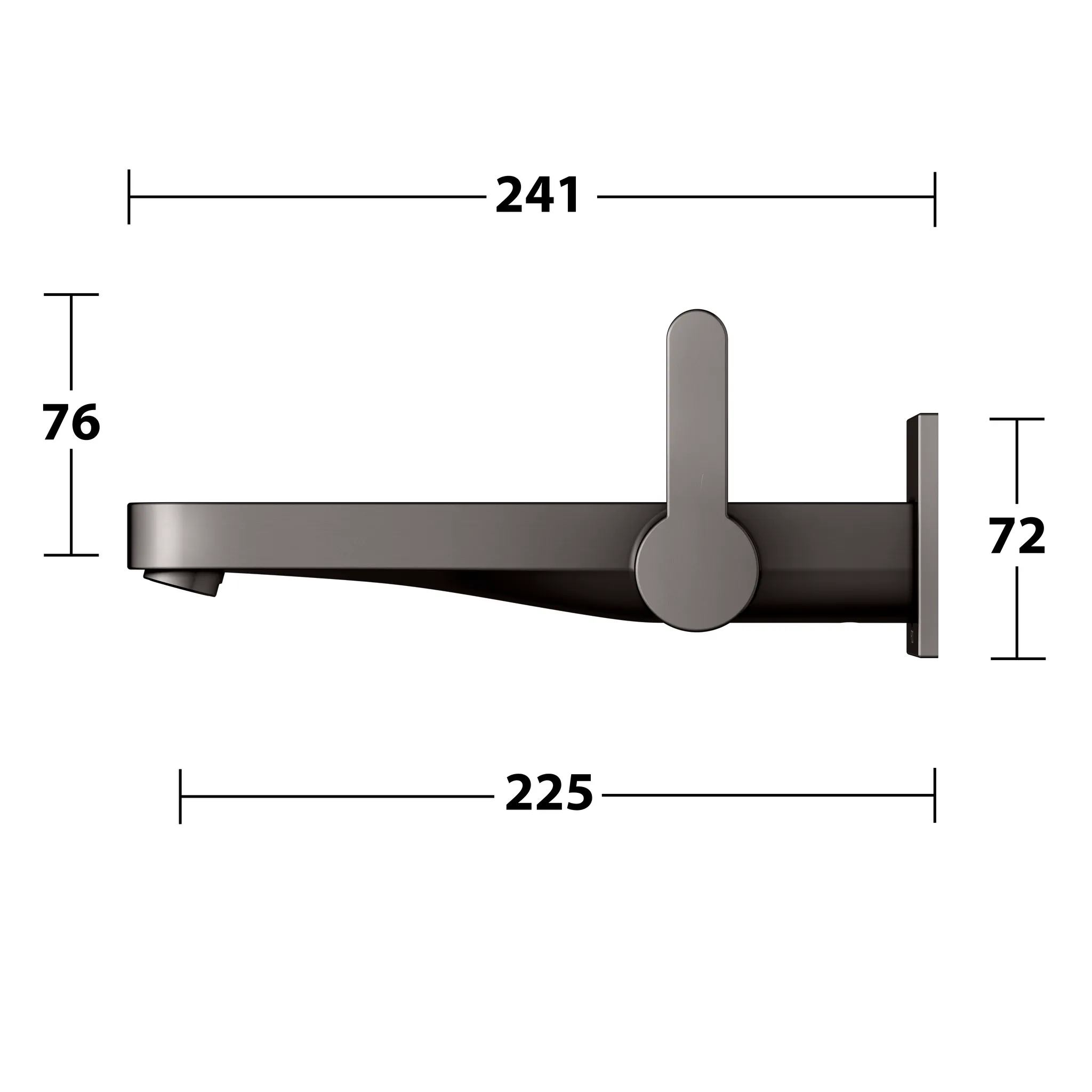 IXMO Einhebel-Waschtischmischer UP Ausladung 225 mm/IXMO Flat Titanschwarz geb.