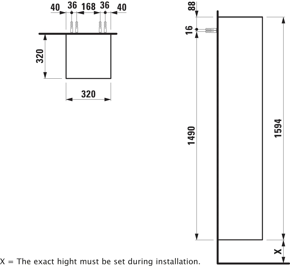Laufen Hochschrank Sonar 320x320x1594, 1 Tür, Scharnier rechts, 5 Ablagen mit Push/Pull Funktion, Kupfer Laufen Hochschrank Sonar 320x320x1594, 1 Tür, Scharnier rechts, 5 Ablagen mit Push/Pull Funktion, Kupfer