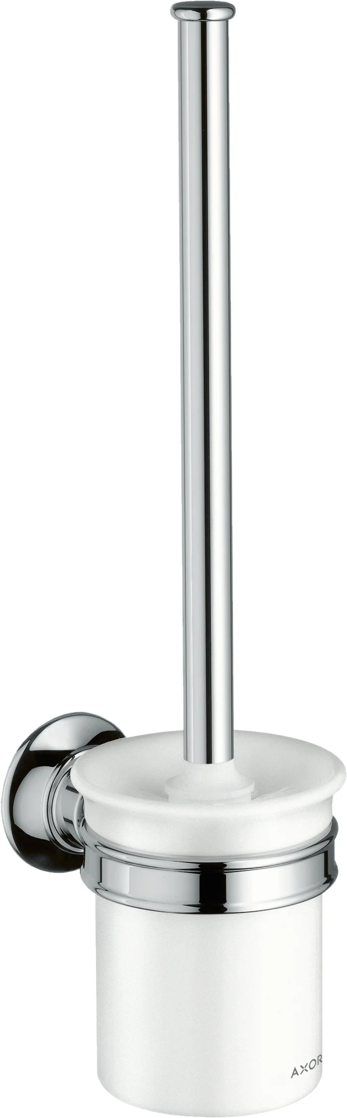 Hansgrohe AXOR Montreux WC-Bürstenhalter Wandmontage Chrom, herausnehmbarer Porzellaneinsatz, Bohrabstand 35 mm, Bohrloch-Durchmesser 6 mm