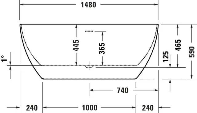 Duravit Badewanne „DuraKanto“ freistehend oval 150 × 75 cm