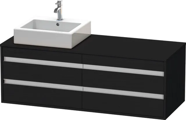 Duravit Waschtischunterschrank wandhängend „Ketho“ 140 × 49,6 × 55 cm Eiche Schwarz