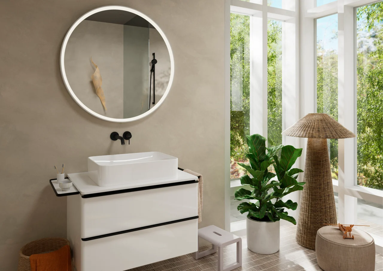 Hansgrohe Xelu Q Konsole, 780x540 mm, mittiger Beckenausschnitt, weiß hochglänzend Hansgrohe Xelu Q Konsole, 780x540 mm, mittiger Beckenausschnitt, weiß hochglänzend