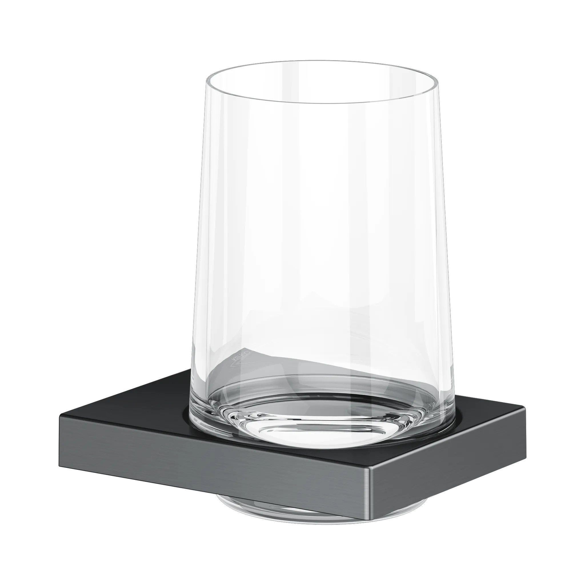 KEUCO EDITION 11 Glashalter mit Echtkristall-Glas Schwarzchrom gebürstet KEUCO EDITION 11 Glashalter mit Echtkristall-Glas Schwarzchrom gebürstet