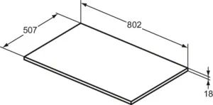 Waschtischplatte i.life B ohne Ausschnitt 802x506x18mm Weiß matt Waschtischplatte i.life B ohne Ausschnitt 802x506x18mm Weiß matt