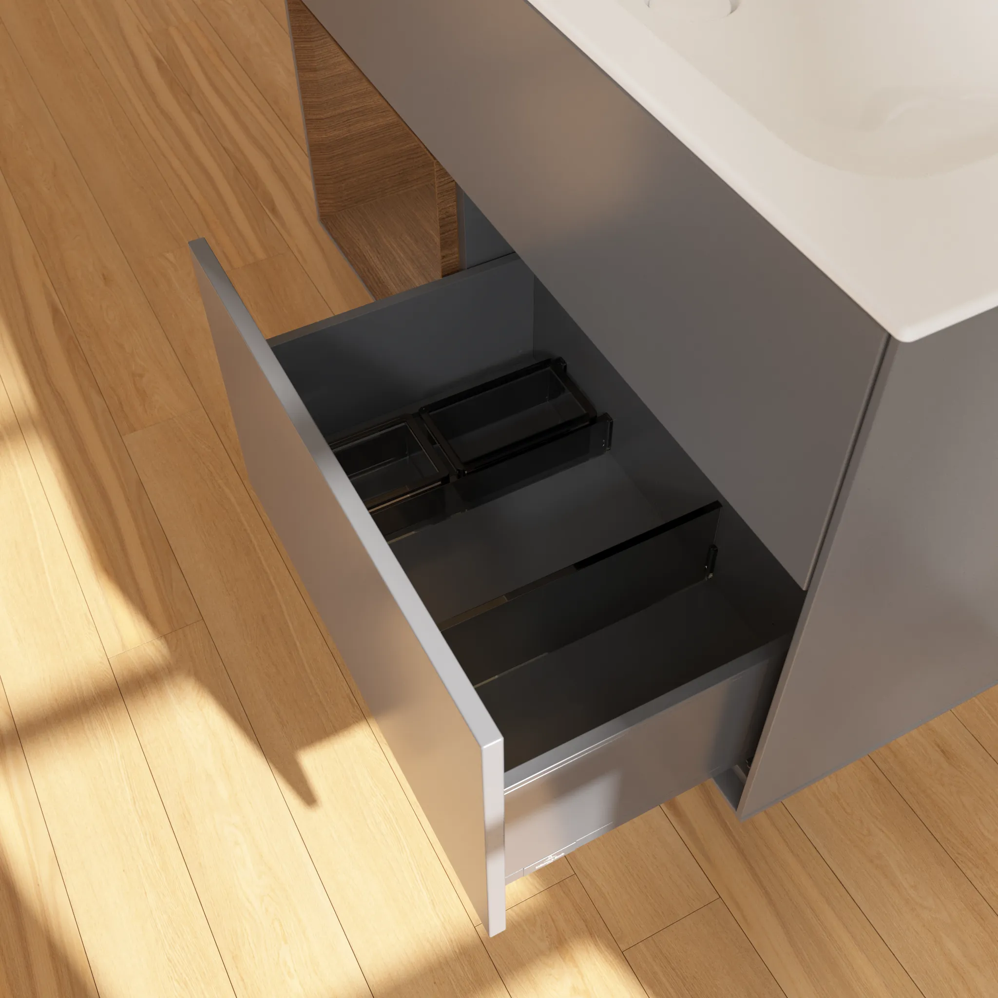 Villeroy & Boch Waschtischunterschrank „Finion“ für Schrankwaschtisch 996 × 591 × 498 mm Anthracite Matt Lacquer, für Becken mittig Villeroy & Boch Waschtischunterschrank „Finion“ für Schrankwaschtisch 996 × 591 × 498 mm Anthracite Matt Lacquer, für Becken mittig