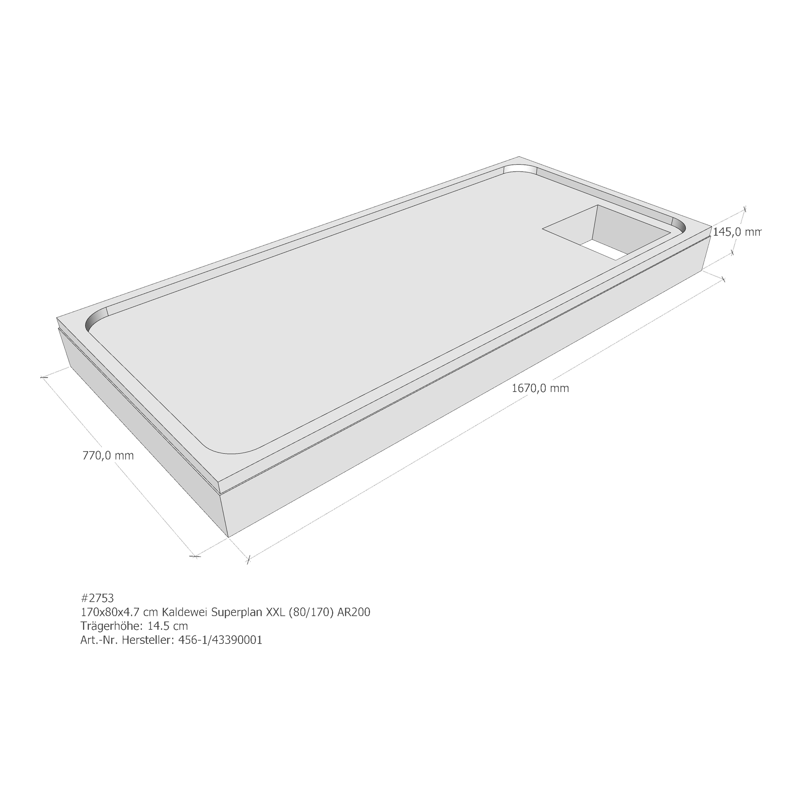Duschwannenträger für Kaldewei Superplan XXL 170 × 80 × 4,7 cm Duschwannenträger für Kaldewei Superplan XXL 170 × 80 × 4,7 cm