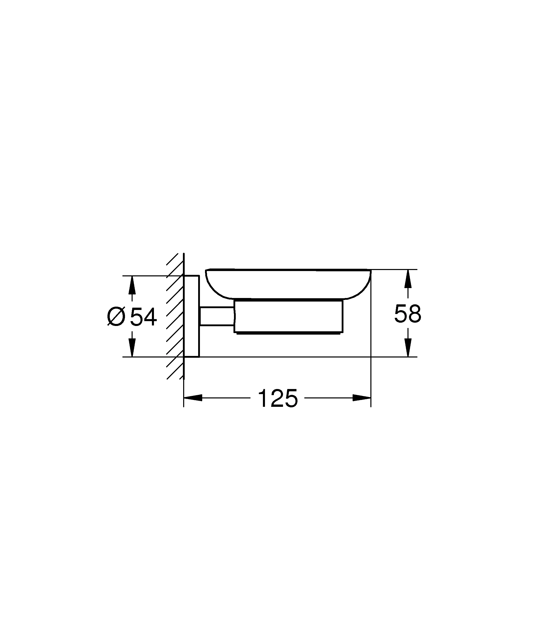 Seifenschale Essentials 40444_1, mit Halter, Material Glas/Metall, chrom