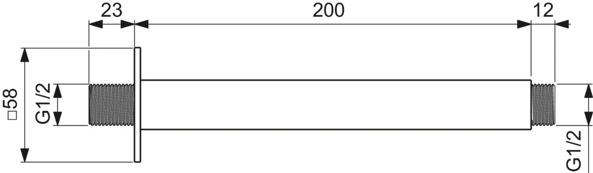 Deckenanschluss Idealrain 200mm Chrom Deckenanschluss Idealrain 200mm Chrom