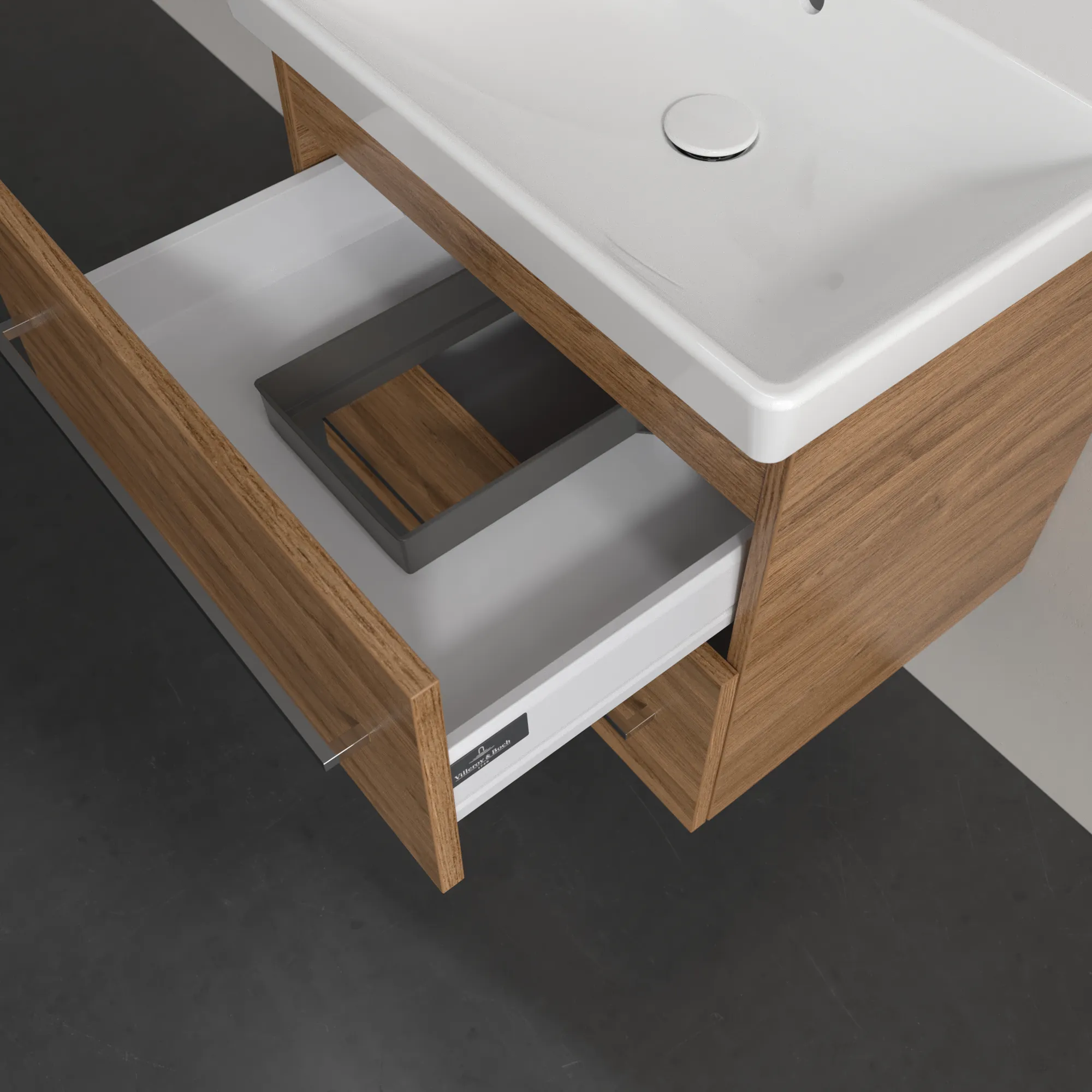 Villeroy & Boch Waschtischunterschrank „Avento“ für Schrankwaschtisch 580 × 514 × 452 mm Kansas Oak, Soft Closing Villeroy & Boch Waschtischunterschrank „Avento“ für Schrankwaschtisch 580 × 514 × 452 mm Kansas Oak, Soft Closing