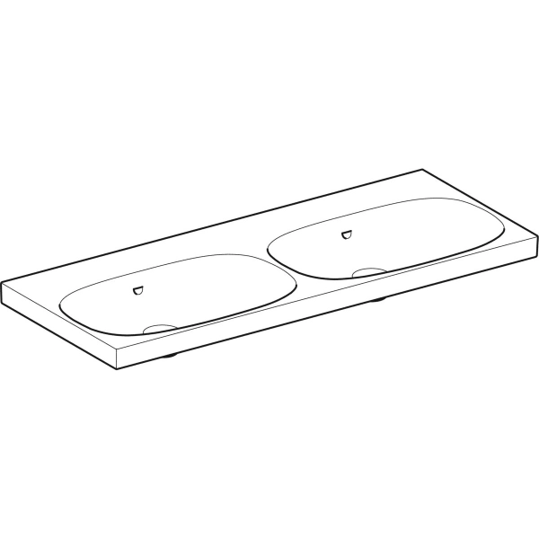 Wandwaschtisch „Acanto“, rechteckig 120 × 48,2 cm in weiß alpin