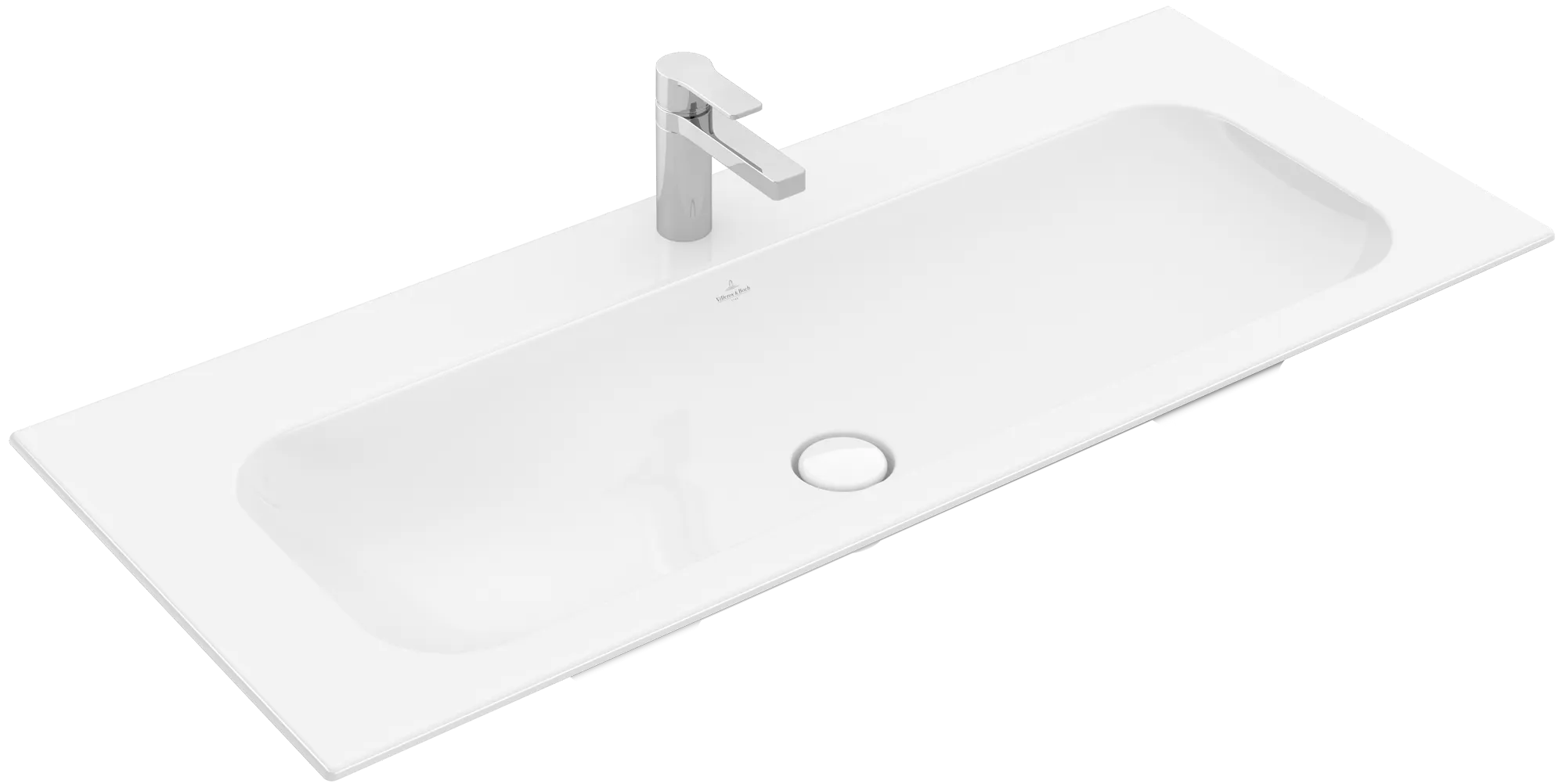 Villeroy & Boch Schrankwaschtisch aus TitanCeram „Finion“ 1200 × 500 × 160 mm, mit Hahnlochbohrung, Hahnlochposition mittig in Weiß Alpin, mit CeramicPlus Villeroy & Boch Schrankwaschtisch aus TitanCeram „Finion“ 1200 × 500 × 160 mm, mit Hahnlochbohrung, Hahnlochposition mittig in Weiß Alpin, mit CeramicPlus
