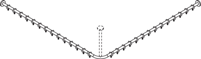 HEWI Duschvorhangstange „System 900“ 152,2 × 152,2 cm