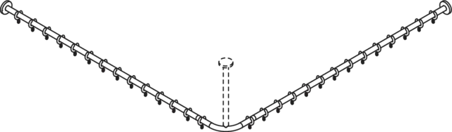 HEWI Duschvorhangstange „System 900“ 152,2 × 152,2 cm HEWI Duschvorhangstange „System 900“ 152,2 × 152,2 cm