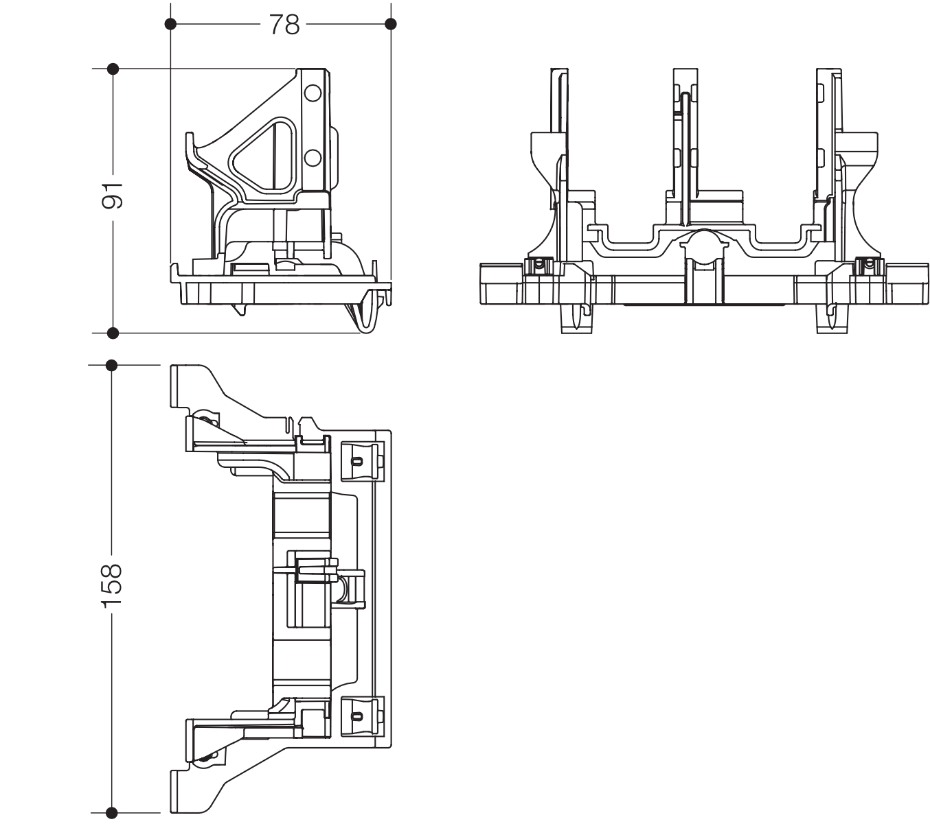 Hebelblock Spülkasten des Systems S 50, für Spülkasten der höhenverstellbaren WC-Module S50.02...