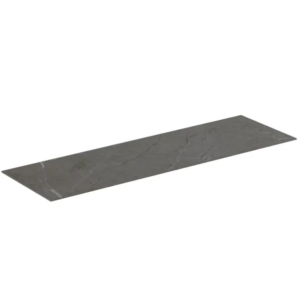 Waschtischplatte Conca, aus Keramik, 1202x373x6mm, Marmor Noir Desir