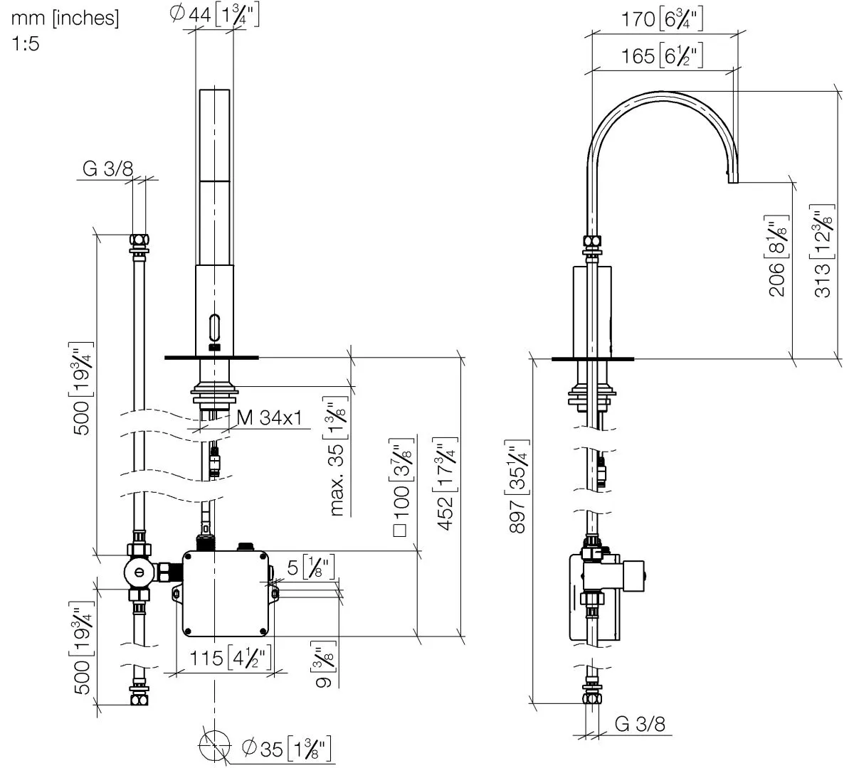 Dornbracht MEM Waschtischarmatur mit elektronischer Öffnungs- und Schließfunktion Chrom 44521782 Dornbracht MEM Waschtischarmatur mit elektronischer Öffnungs- und Schließfunktion Chrom 44521782