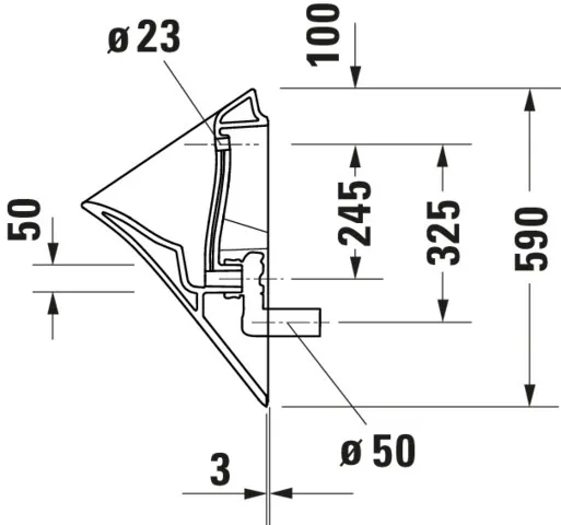 Urinal White Tulip mit Spüldüse weiß, Rimless,Zulauf von hinten ,Befür inkl.,HYG