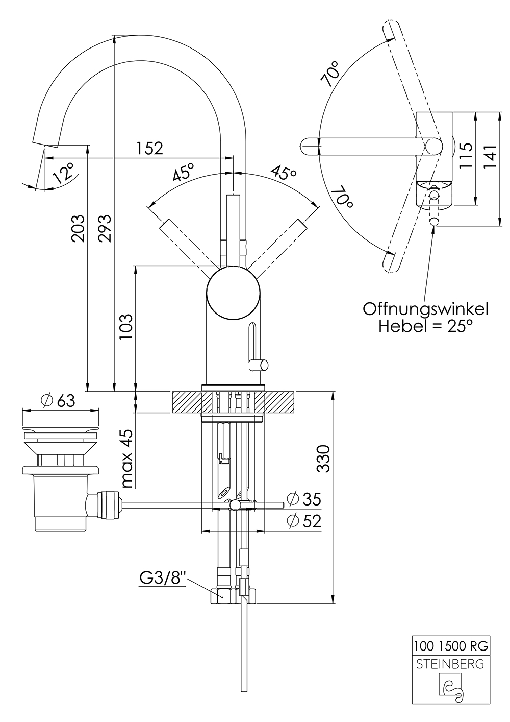 Serie 100 Waschtisch-Einhebelmischbatterie Serie 100 Waschtisch-Einhebelmischbatterie