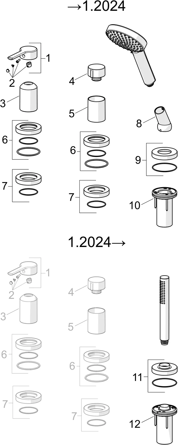 HansaRONDA Wannenarmatur Einhebelmischer Fertigmontageset für Wanne/Brause