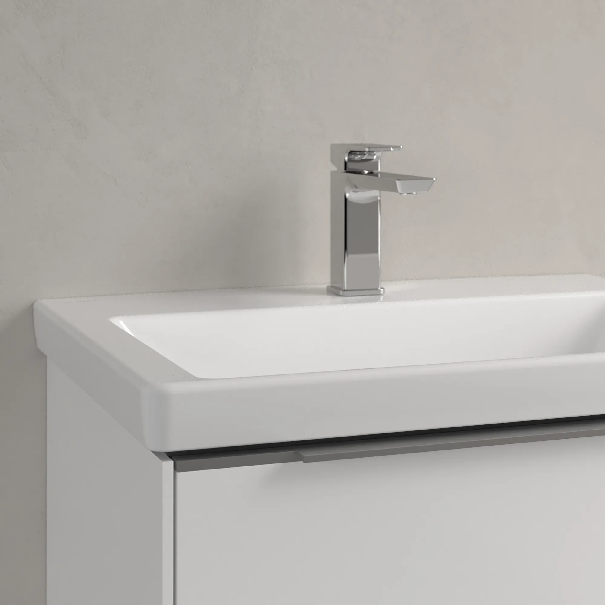 Villeroy & Boch Wandwaschtisch aus TitanCeram „Subway 3.0“ 650 × 470 × 165 mm, ohne Hahnlochbohrung, Hahnlochposition mittig in Weiß Alpin Villeroy & Boch Wandwaschtisch aus TitanCeram „Subway 3.0“ 650 × 470 × 165 mm, ohne Hahnlochbohrung, Hahnlochposition mittig in Weiß Alpin