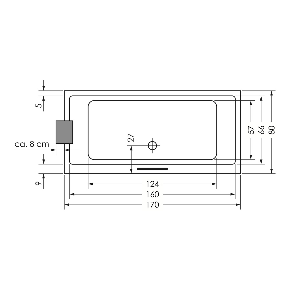 repaBAD Badewanne „Genf“ rechteck 1700 × 800 mm in Weiß repaBAD Badewanne „Genf“ rechteck 1700 × 800 mm in Weiß