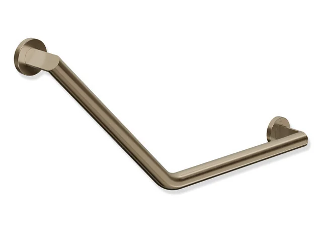 HEWI Winkelgriff System 900, Edelstahl PVD bronze gebürstet, Achsmaße 400 mm x 400 mm, Winkel 135°, Durchmesser 32 mm