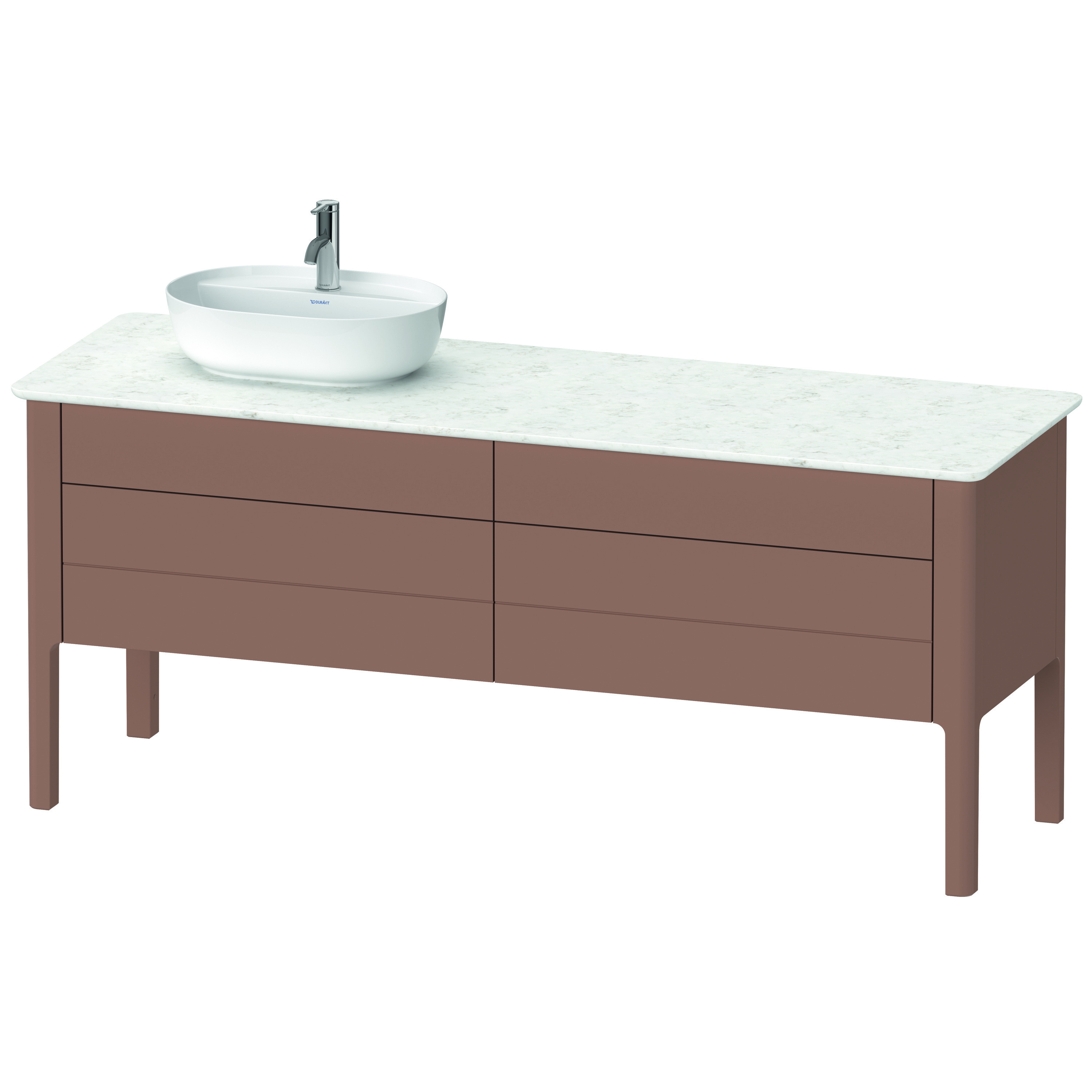 Duravit Waschtischunterschrank bodenstehend „Luv“ 173,3 × 74,3 × 57 cm in Mandel Seidenmatt