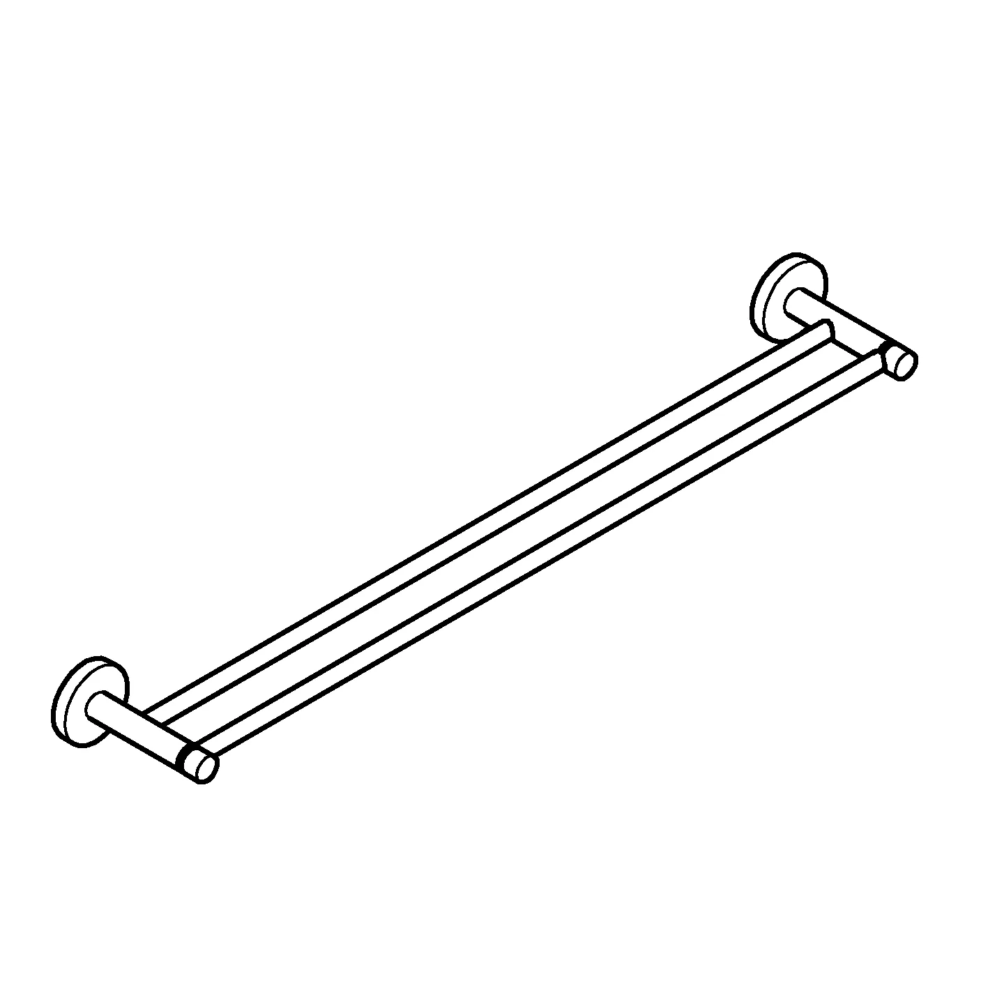 Grohe Doppel-Badetuchhalter Essentials 654 mm in hard graphite