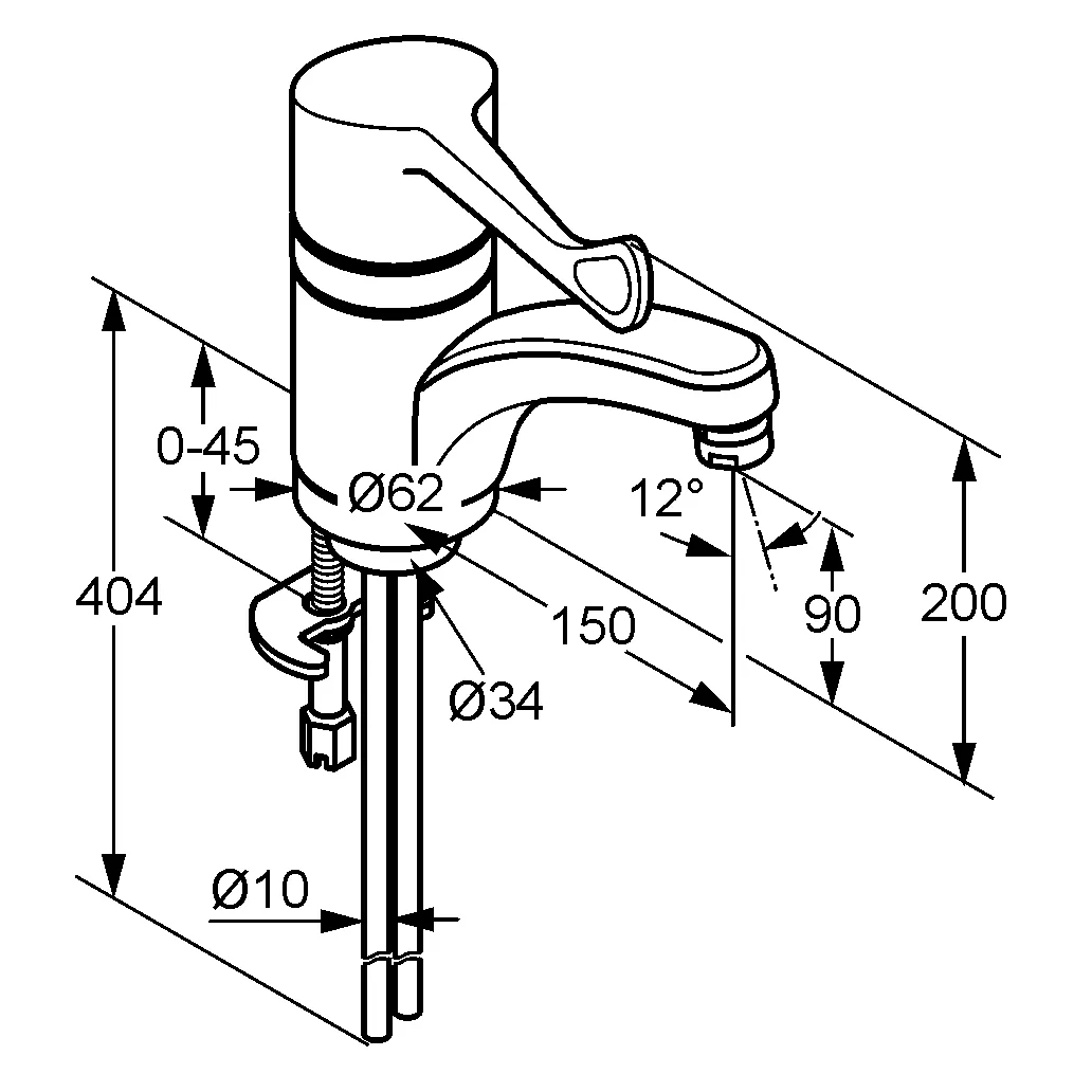 Kludi MEDI CARE Waschtisch-EHM Care Armhebel chrom, DN 15 Kludi MEDI CARE Waschtisch-EHM Care Armhebel chrom, DN 15