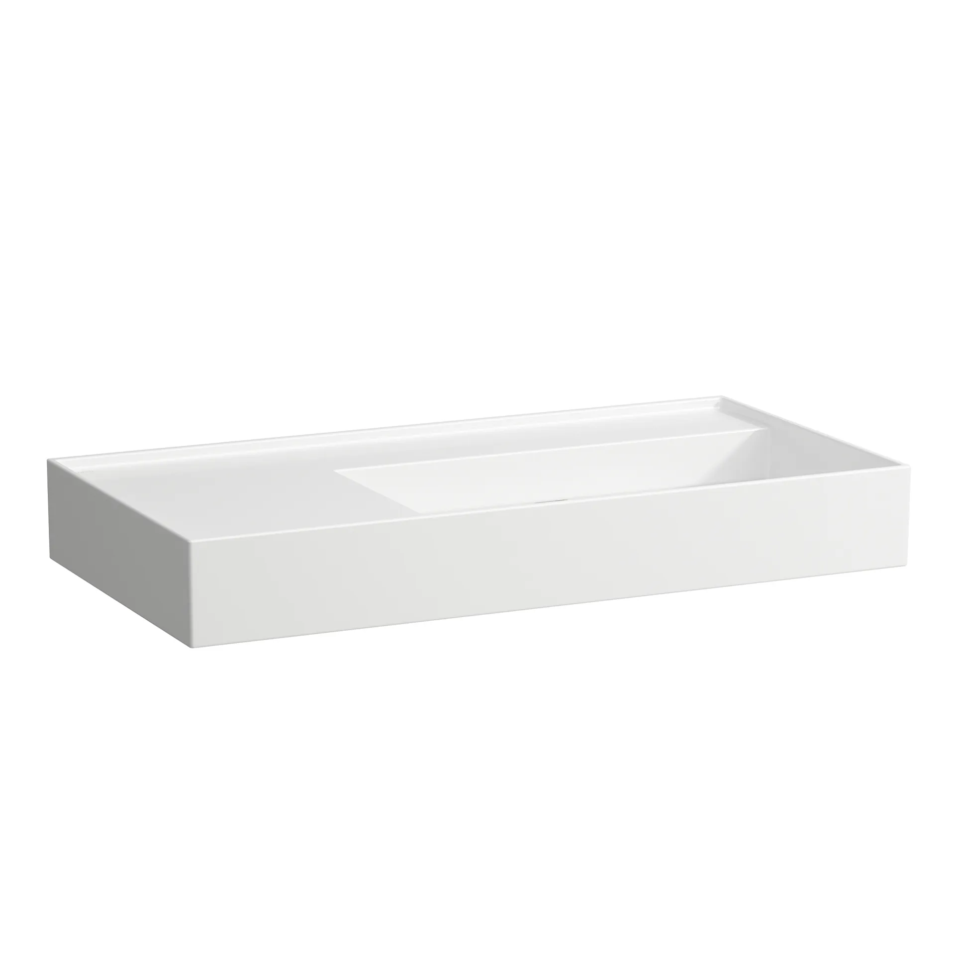 Waschtisch Kartell • 460x900x150 1 Hahnloch ohne Überlauf versteckter Ablauf Ablage links weiß