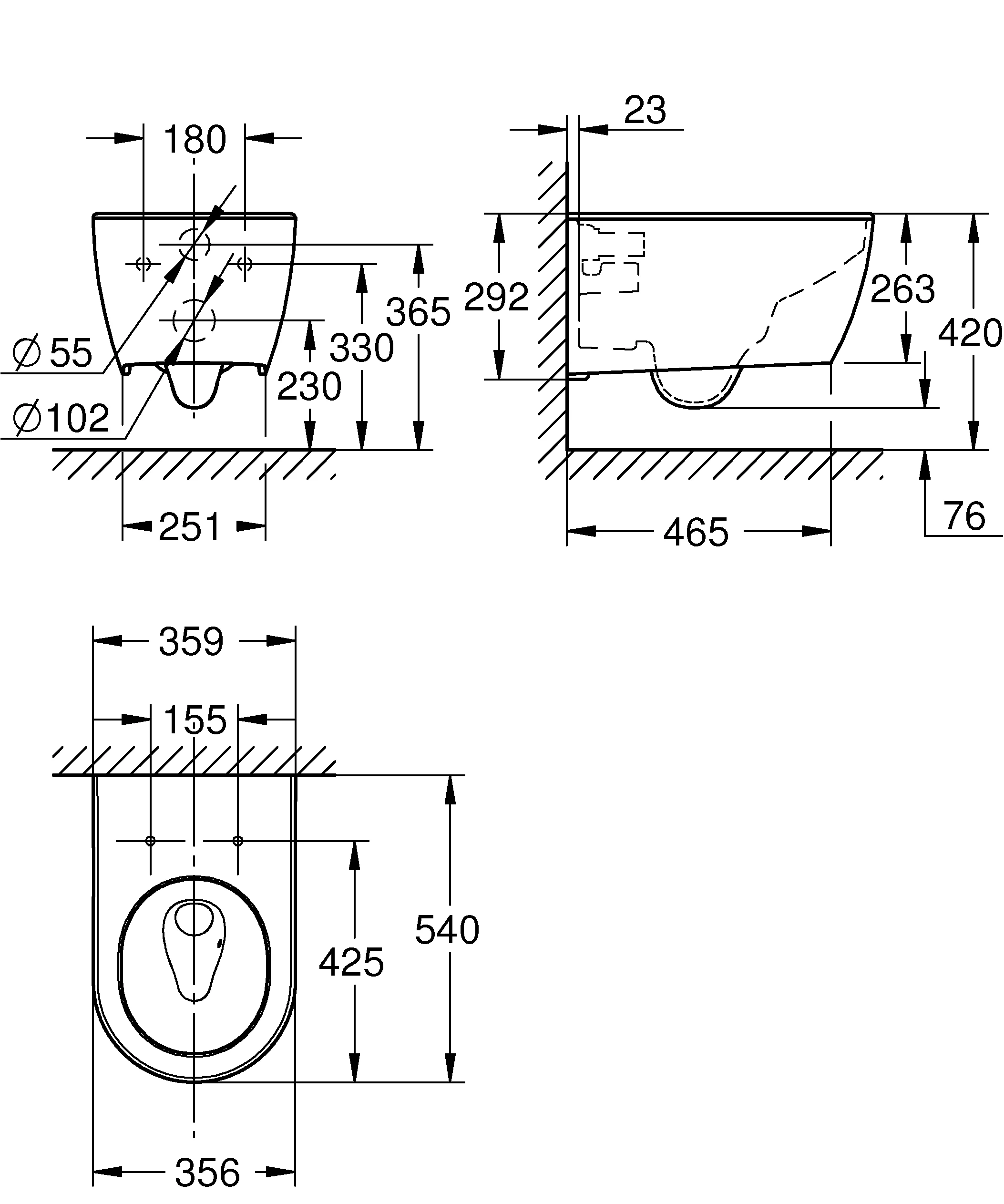 Grohe WC „Essence Keramik“ in weiß alpin, ohne Spülrand