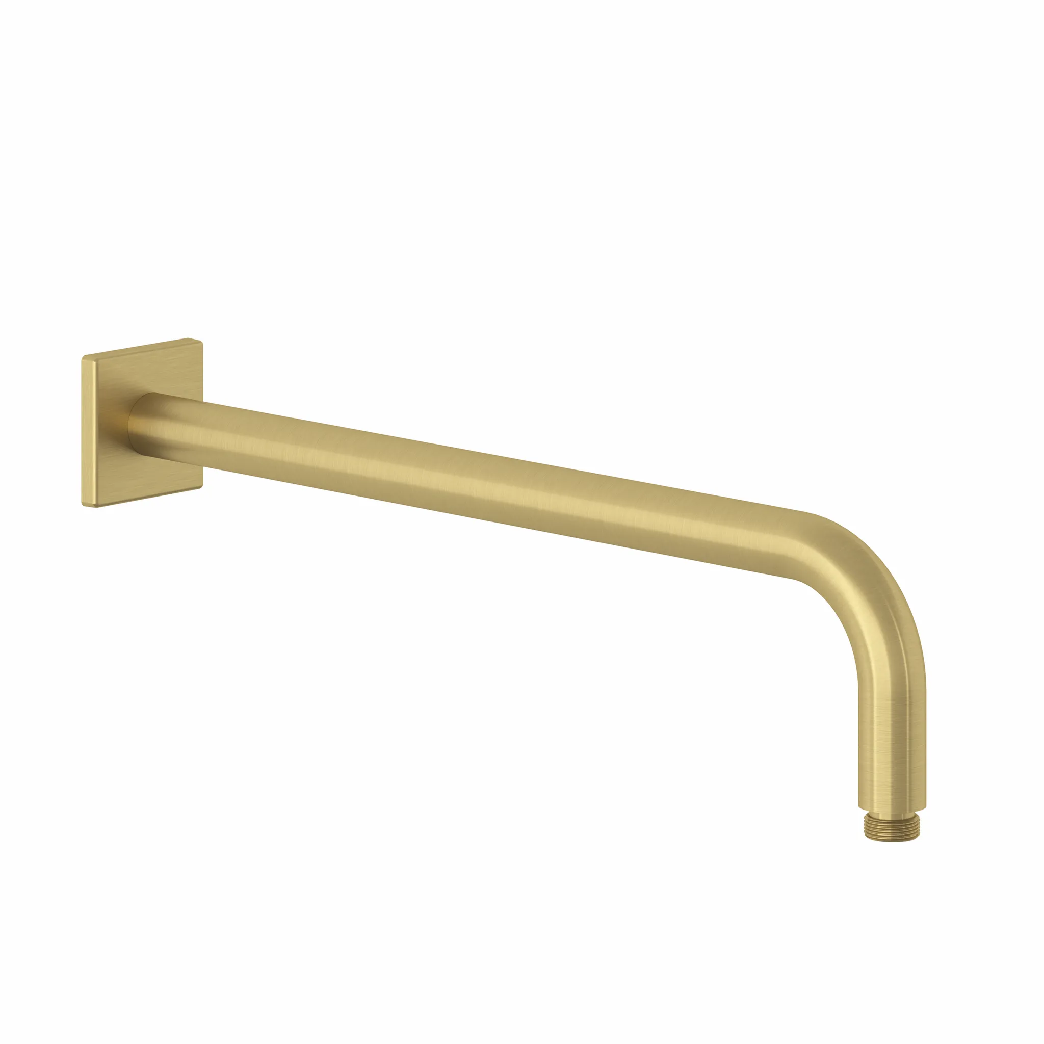 Kludi A-QA Brausearm 400 mm, eckige Wandrosette Brushed gold, starr für Tellerkopfbrause, Ausladung 427 mm, DN 15, PN 5