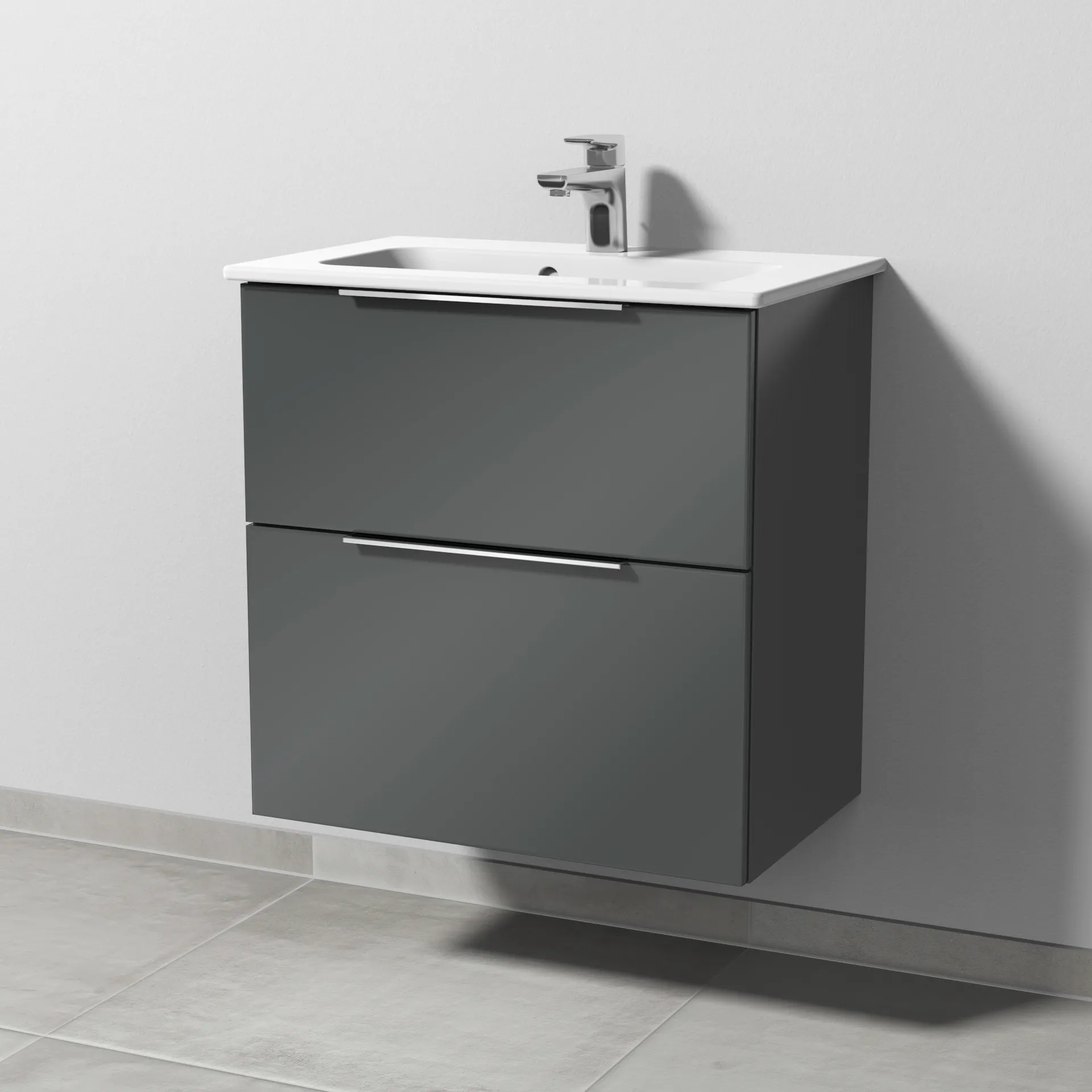Sanipa Waschtischunterschrank „3way“ passend zu Keramik-Waschtische ME by Starck von Duravit 600 × 613 × 382 mm in Anthrazit (glanz) Sanipa Waschtischunterschrank „3way“ passend zu Keramik-Waschtische ME by Starck von Duravit 600 × 613 × 382 mm in Anthrazit (glanz)