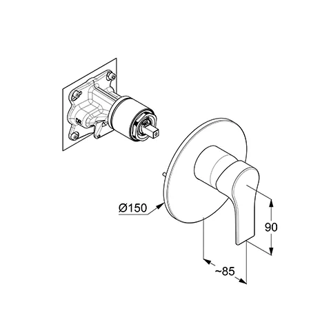 Kludi ZENTA SL UP-Br-EHM Feinbau-Set m. Funktionseinheit mattschwarz