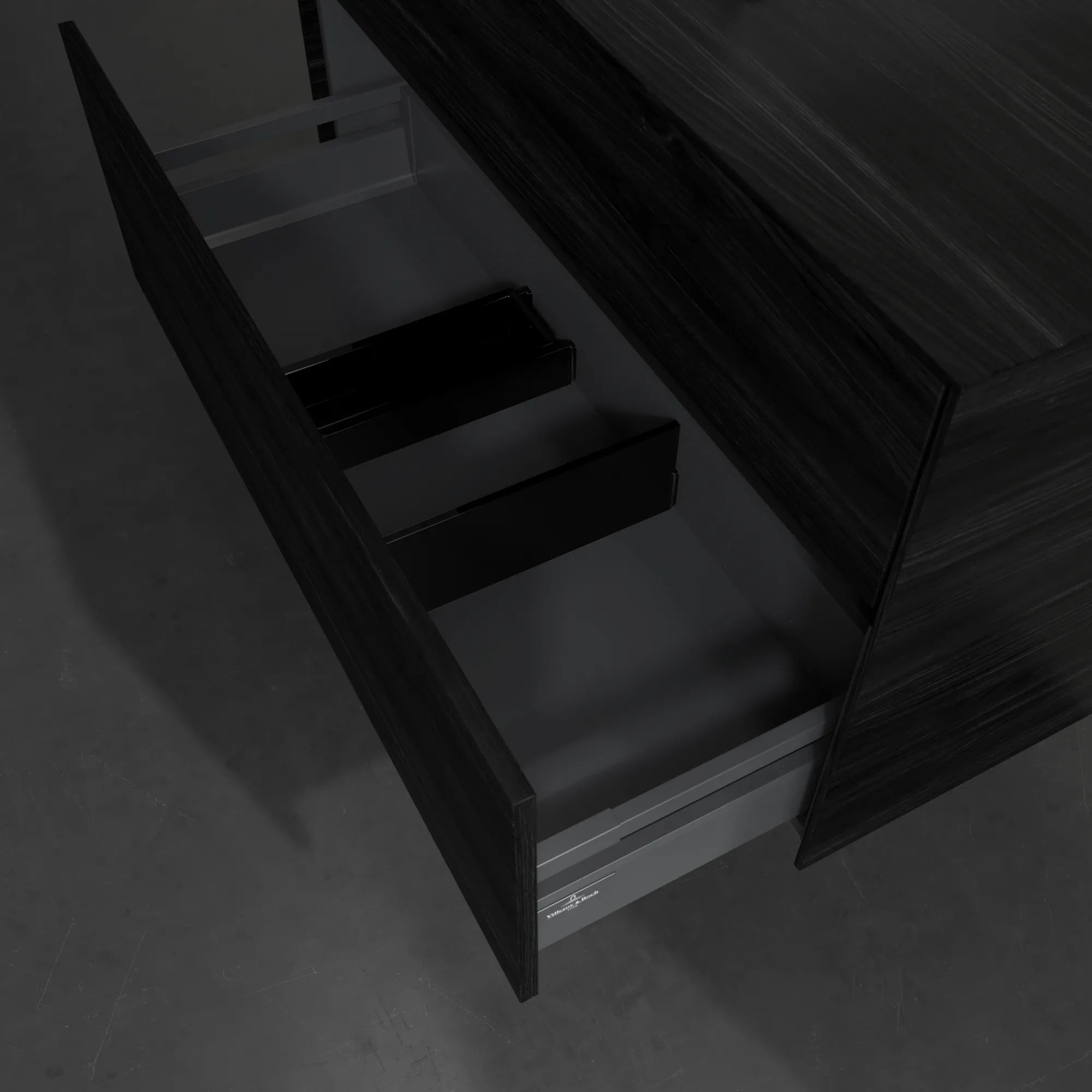 Villeroy & Boch Waschbeckenunterschrank Collaro C01400, 1000x548x500 mm, Black Oak, mit SoftClosing, 2 Auszüge