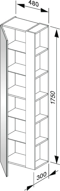 KEUCO Hochschrank „X-Line“ Trüffel (Glas), Trüffel (Lack, seidenmatt), Anschlag links, ohne Beleuchtung 480 × 1750 × 300 mm KEUCO Hochschrank „X-Line“ Trüffel (Glas), Trüffel (Lack, seidenmatt), Anschlag links, ohne Beleuchtung 480 × 1750 × 300 mm