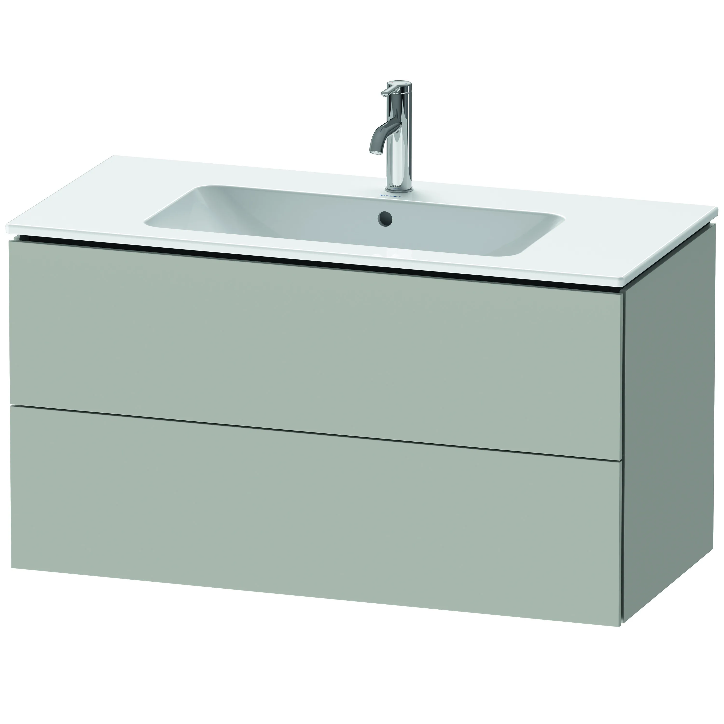 Duravit Waschtischunterschrank wandhängend „L-Cube“ 102 × 55 × 48,1 cm Betongrau Matt
