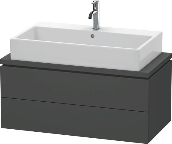Duravit Waschtischunterschrank wandhängend „L-Cube“ 92 × 40 × 47,7 cm Graphit Matt Duravit Waschtischunterschrank wandhängend „L-Cube“ 92 × 40 × 47,7 cm Graphit Matt