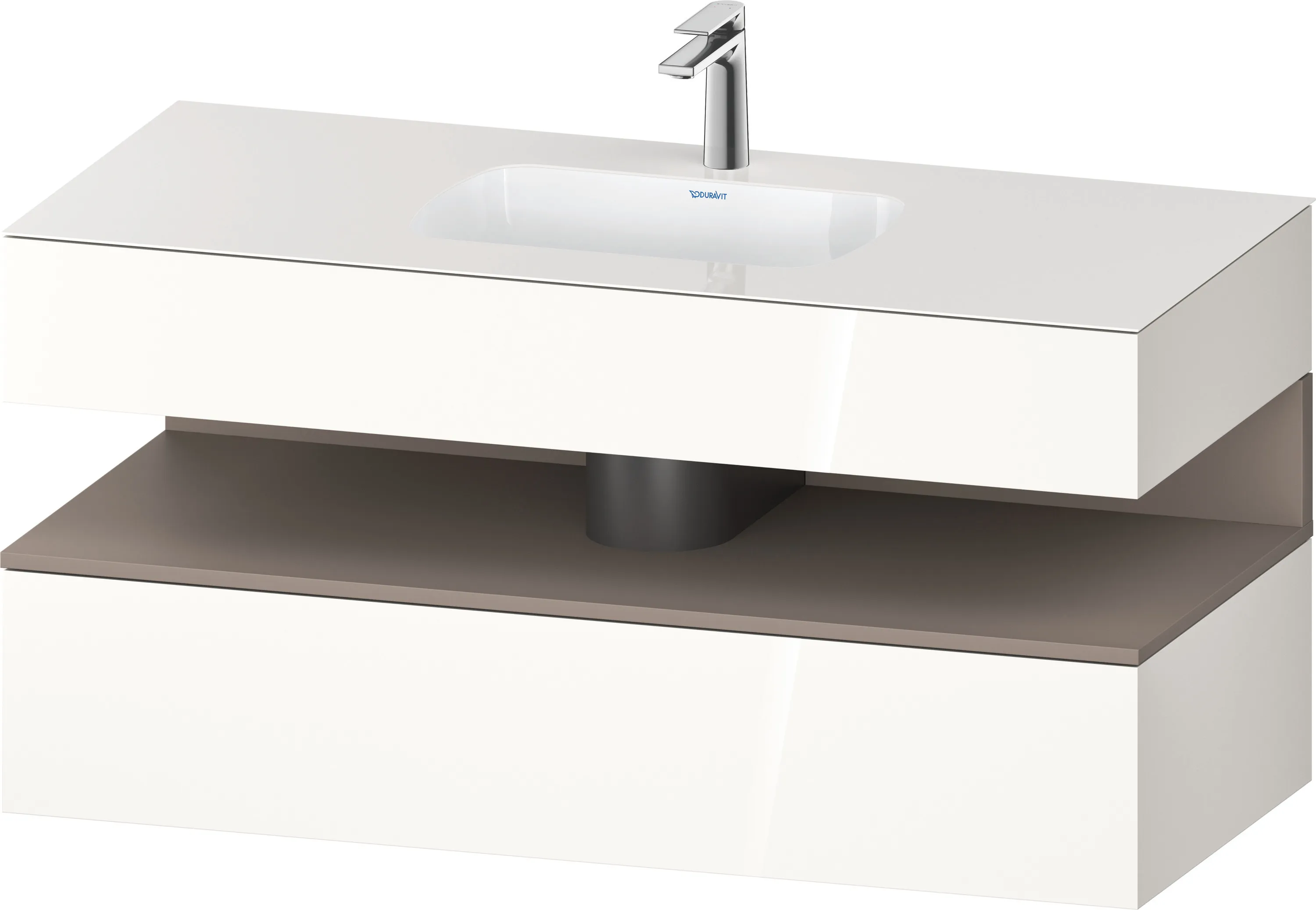 Einbauwaschtisch mit Konsolenwaschtischunterbau „Qatego“ 120 × 55 × 60 cm, mit Beleuchtung
