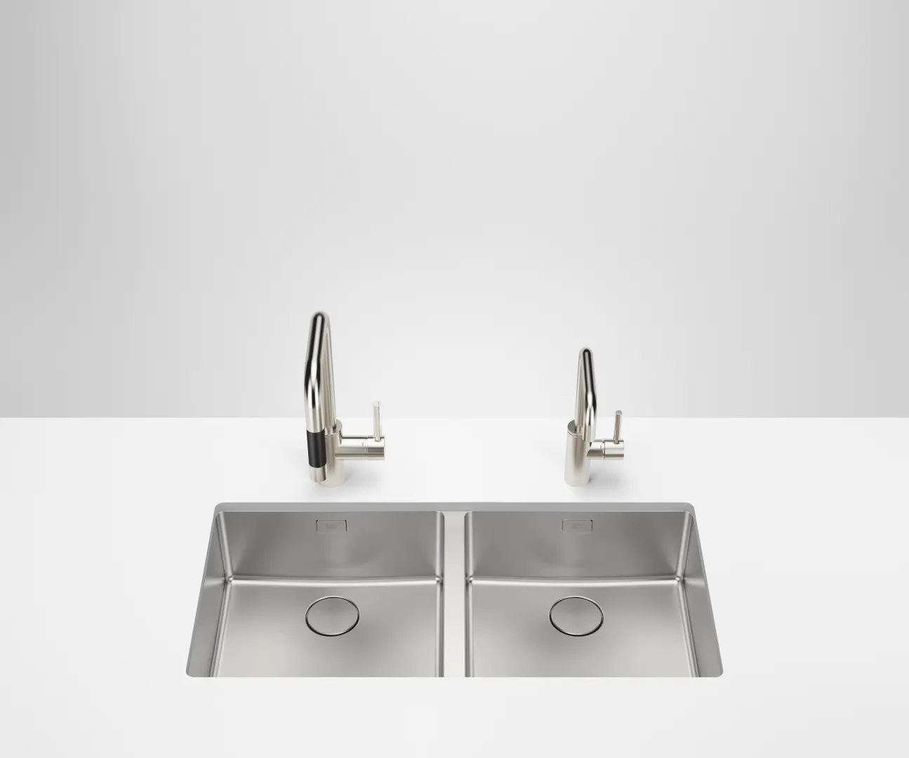 Dornbracht Doppelbecken - Edelstahl gebürstet, Unterbau 400 x 400 mm, Beckentiefe 175 mm Dornbracht Doppelbecken - Edelstahl gebürstet, Unterbau 400 x 400 mm, Beckentiefe 175 mm