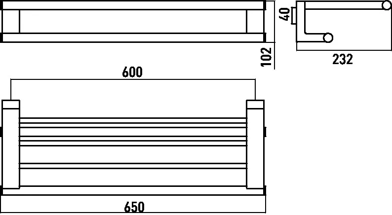 emco system 2 Doppel-Badetuchablage 600 mm, chrom emco system 2 Doppel-Badetuchablage 600 mm, chrom