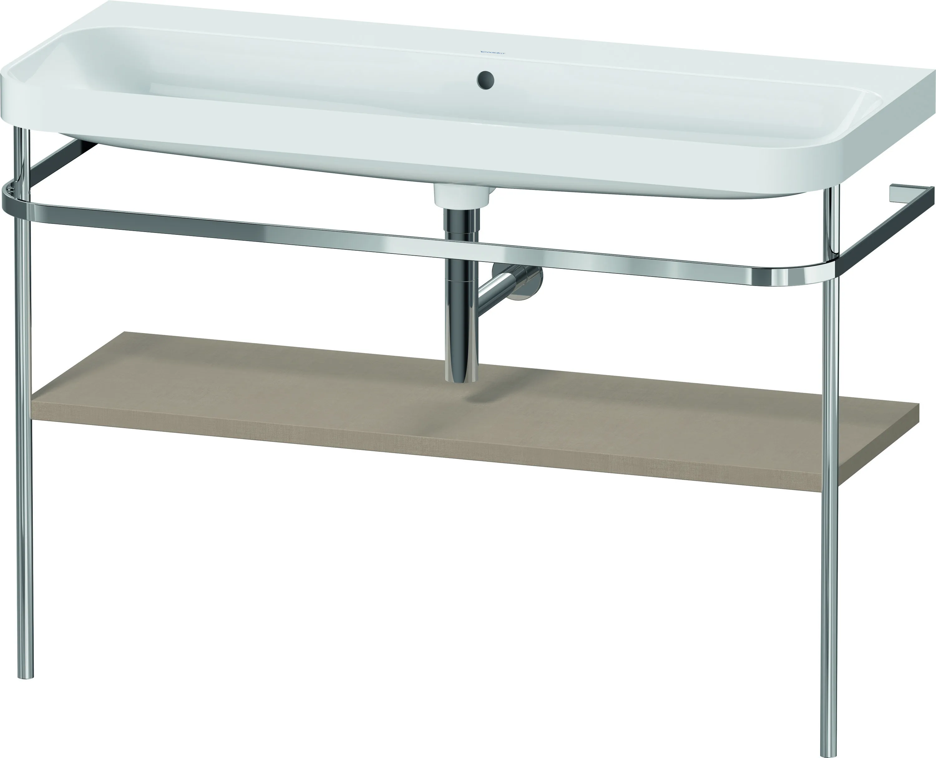 Duravit Waschtischunterschrank c-shaped Set mit Metallkonsole „Happy D.2 Plus“ 117,5 × 85 × 49 cm in Leinen