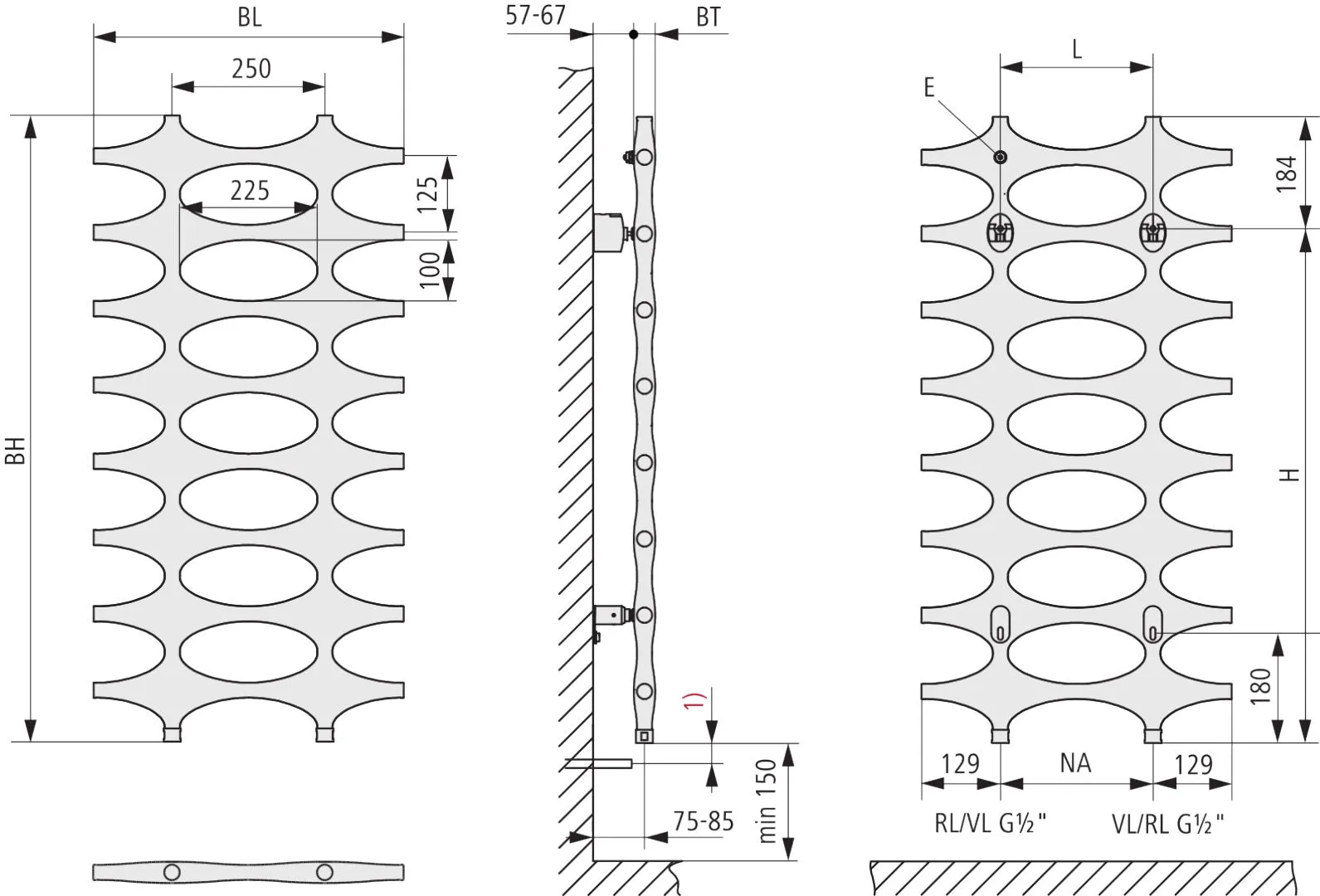 Kermi Design-Heizkörper „Ideos®“ 50,8 × 152,6 cm in Weiß Kermi Design-Heizkörper „Ideos®“ 50,8 × 152,6 cm in Weiß