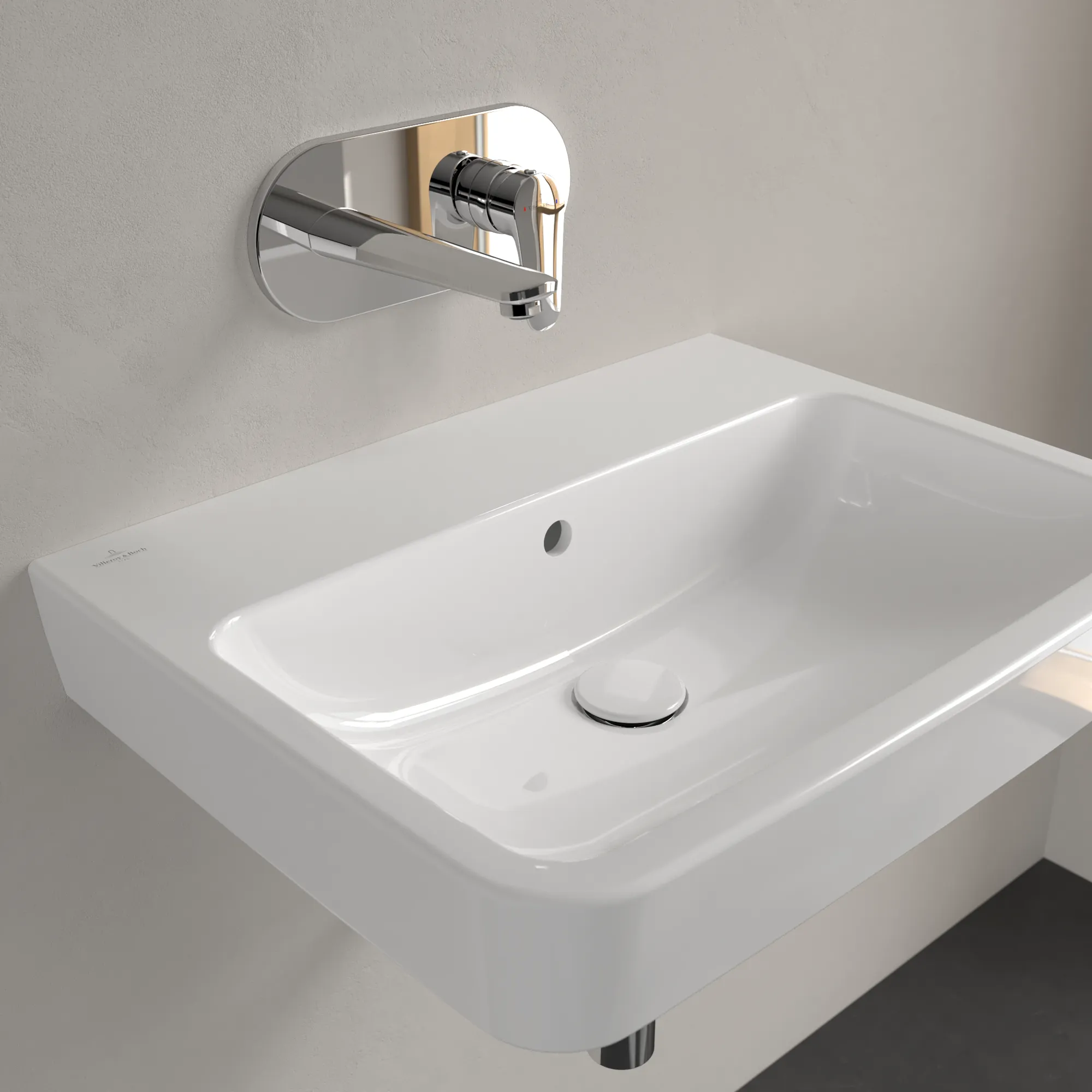 Villeroy & Boch Einbau-/Aufsatz Wandwaschtisch geschliffen „O.novo“ 600 × 460 × 175 mm, für Becken mittig, ohne Hahnlochbohrung in Weiß Alpin Villeroy & Boch Einbau-/Aufsatz Wandwaschtisch geschliffen „O.novo“ 600 × 460 × 175 mm, für Becken mittig, ohne Hahnlochbohrung in Weiß Alpin