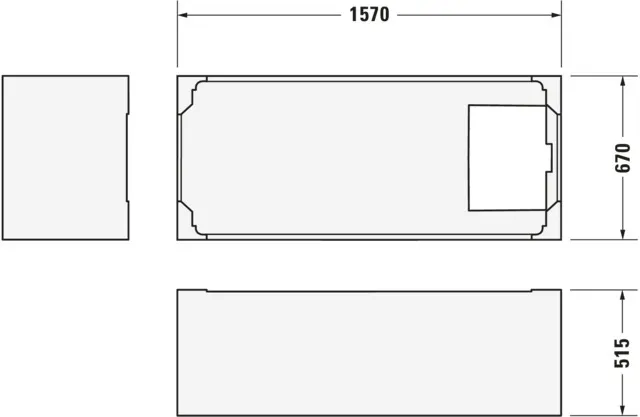 Duravit Badewanne „D-Code“ rechteck 160 × 70 cm, Fußablauf