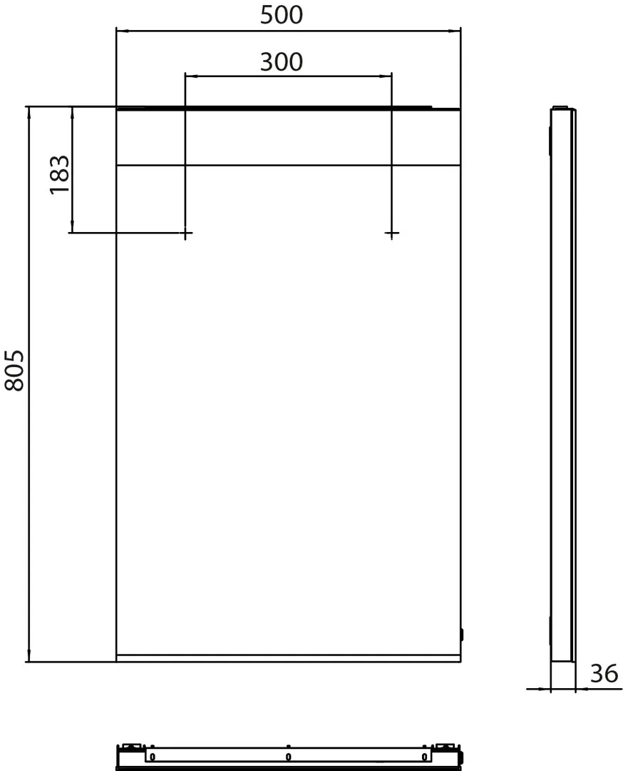 Lichtspiegel MI 250, 500 x 802 mm2700K/6500K, Sensor, Unterlicht, IP 20