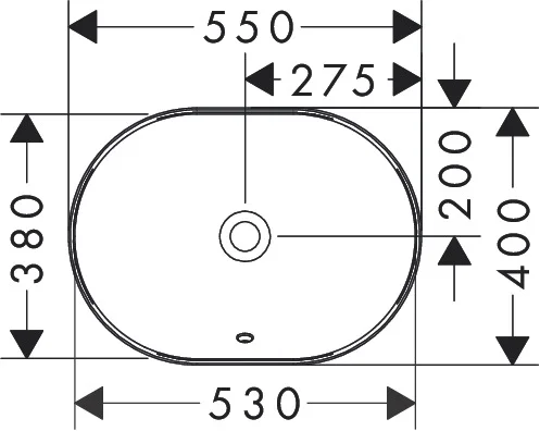 Hansgrohe Einbauwaschtisch Xuniva U, weiß, 550x400x130 mm, glänzend, mit Überlauf, CL25