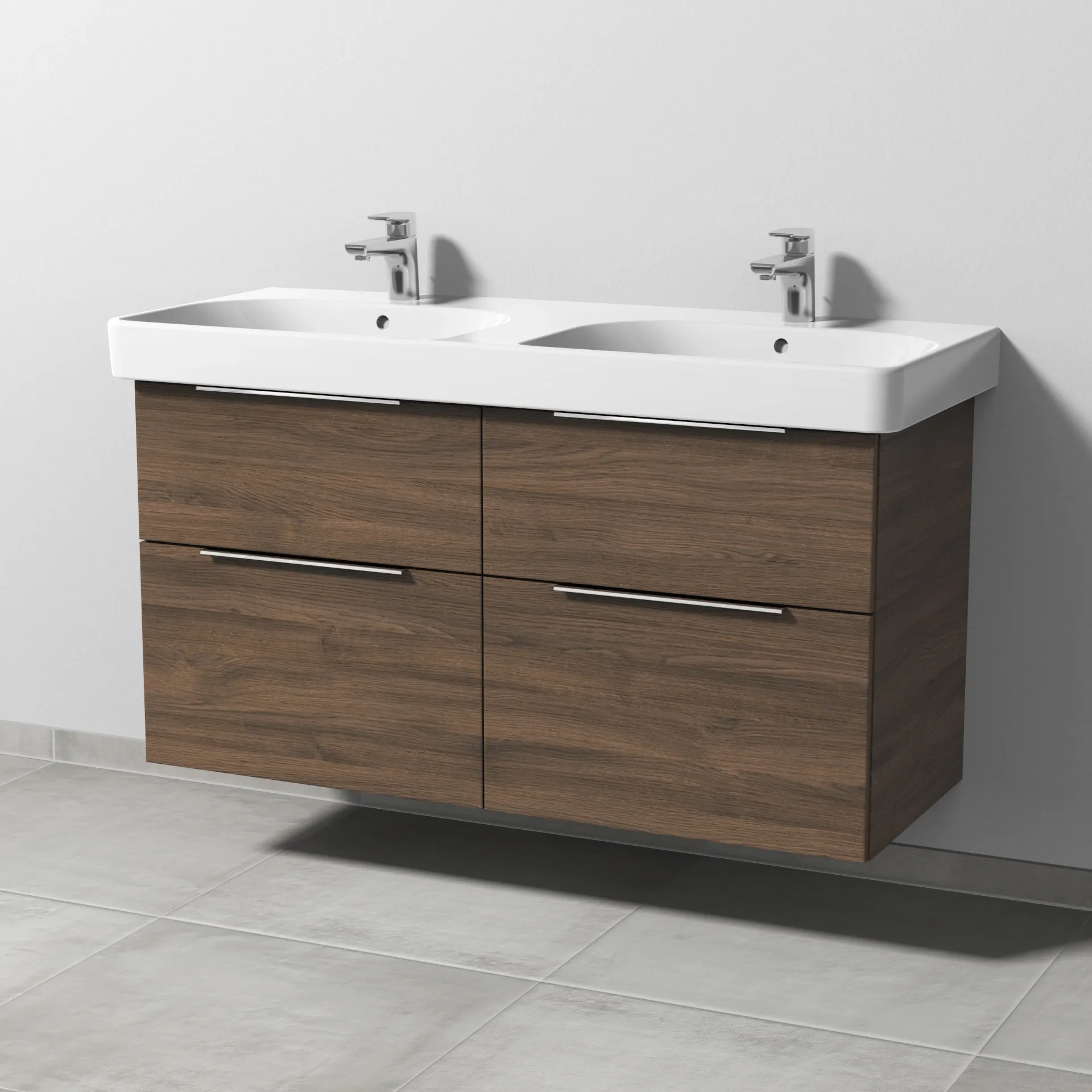 Waschtischunterbau mit Auszügen 3way (UM674) 593x1130x442 Anthrazit-Matt