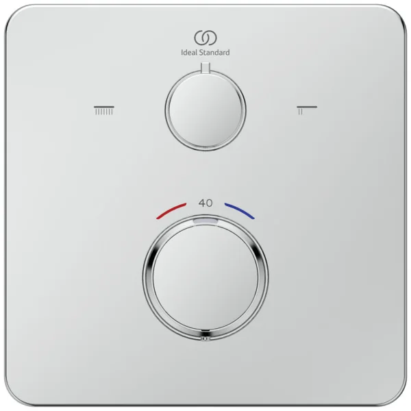 Ideal Standard Ceratherm C25 Chrom Unterputz-Badethermostat für Wanne & Dusche, 2 Verbraucher