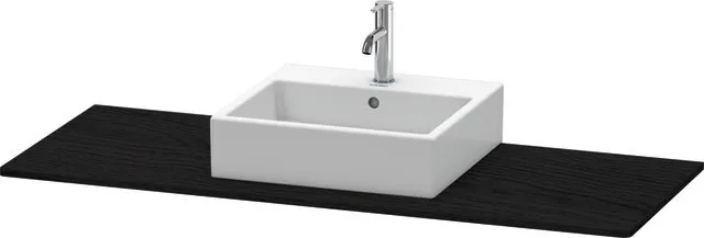 Duravit Konsole „XSquare“ Ausschnitte: 1 / Becken: mittig / Farbe: Eiche Schwarz / Größe: 140 × 55 × 1,6 cm / Oberfläche: Dekor Duravit Konsole „XSquare“ Ausschnitte: 1 / Becken: mittig / Farbe: Eiche Schwarz / Größe: 140 × 55 × 1,6 cm / Oberfläche: Dekor